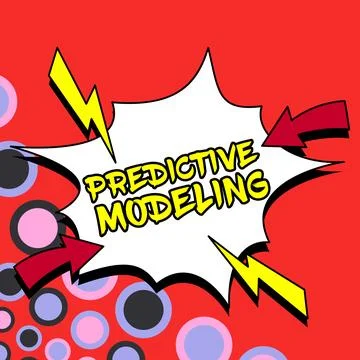 Text sign showing Predictive Modeling. Business approach maintenance strategy Stock Illustration