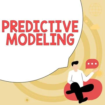 Text sign showing Predictive Modeling. Business showcase maintenance strategy Stock Illustration