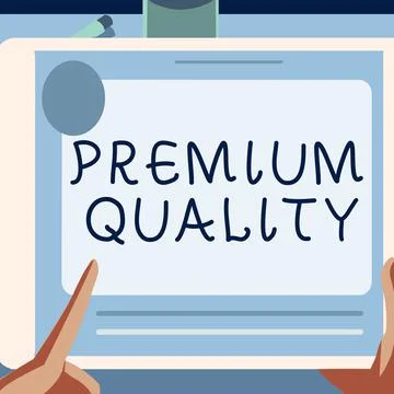 Text sign showing Premium Quality. Business showcase a brand that reaches the Stock Illustration