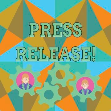 Text sign showing Press Release. Conceptual photo statement from a demonstrating Stockillustratie