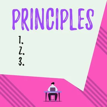 Text sign showing Principles. Conceptual photo fundamental truth that serves as Stock Illustration