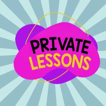 Text sign showing Private Lessons. Conceptual photo teaching which is usually Stock Illustration