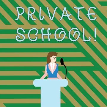 Text sign showing Private School. Conceptual photo an independent school Stock Illustration