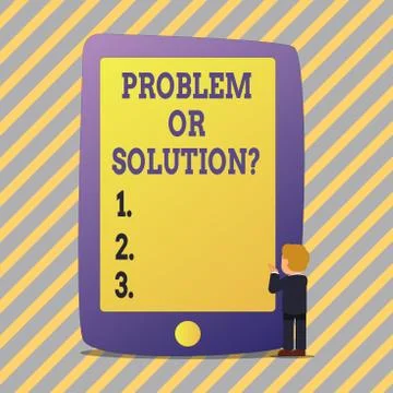 Text sign showing Problem Or Solutionquestion. Conceptual photo Think Solve Stock Illustration