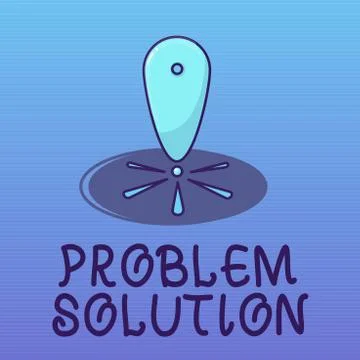 Text sign showing Problem Solution. Conceptual photo solving consists of usin Stock Illustration