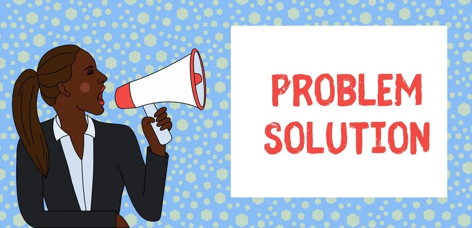 Text sign showing Problem Solution. Conceptual photo solving consists of using Stock Illustration