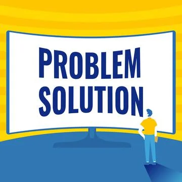 Text sign showing Problem Solution. Word Written on solving consists of using Stock Illustration