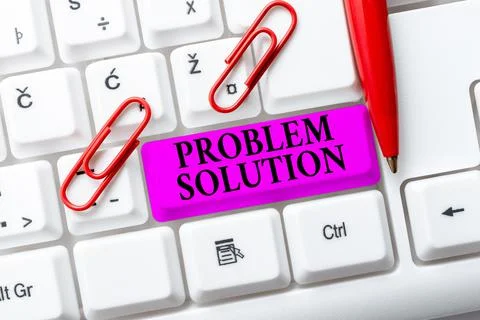 Text sign showing Problem Solution. Conceptual photo solving consists of using Foto stock
