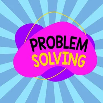 Text sign showing Problem Solving. Conceptual photo to find an answer or means Illustrazione stock
