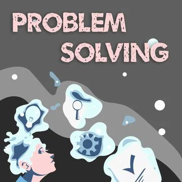 Text sign showing Problem Solving. Business idea having a good capability of Illustrazione stock