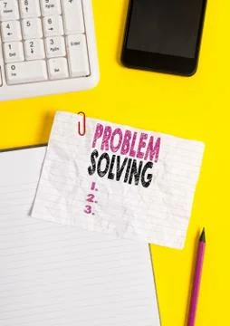Text sign showing Problem Solving. Conceptual photo process of finding solutions Stock Photos