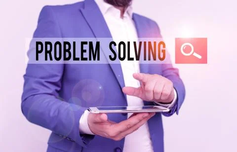 Text sign showing Problem Solving. Conceptual photo process of finding solutions Stock Photos