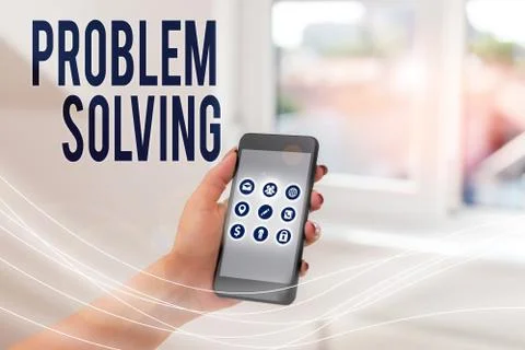 Text sign showing Problem Solving. Conceptual photo process of finding solutions Stock Photos