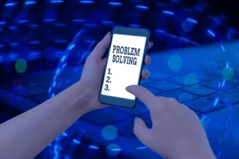 Text sign showing Problem Solving. Conceptual photo to find an answer or means Stock Photos