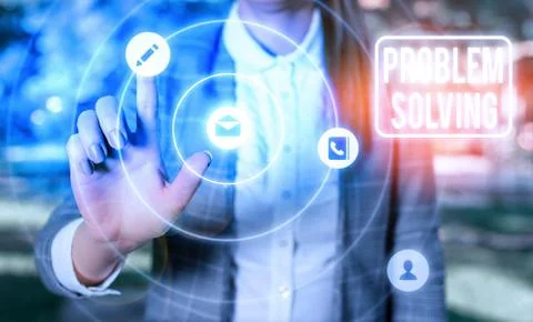 Text sign showing Problem Solving. Conceptual photo to find an answer or means Stock Photos