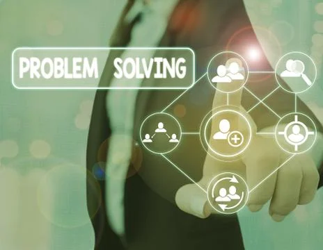 Text sign showing Problem Solving. Conceptual photo to find an answer or means Stock Photos