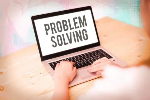 Text sign showing Problem Solving. Conceptual photo process of finding solutions Foto stock