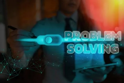 Text sign showing Problem Solving. Conceptual photo process of finding solutions Foto stock