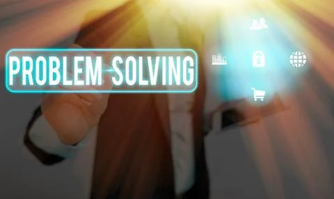 Text sign showing Problem Solving. Conceptual photo process of finding solutions Stock Photos