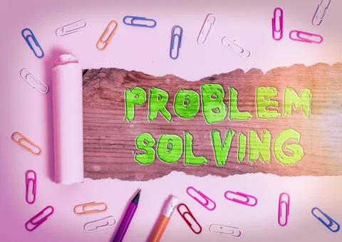 Text sign showing Problem Solving. Conceptual photo process of finding solutions Foto stock