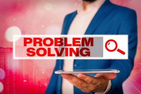 Text sign showing Problem Solving. Conceptual photo process of finding solutions Foto stock