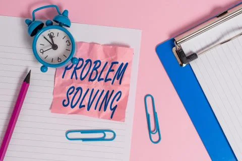 Text sign showing Problem Solving. Conceptual photo process of finding solutions Stock Photos