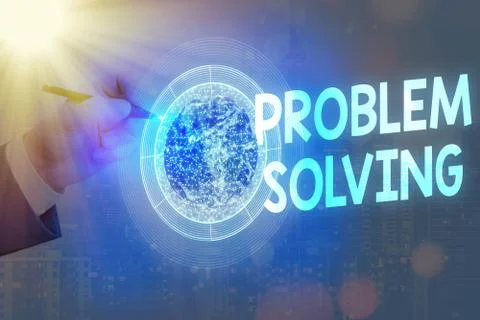 Text sign showing Problem Solving. Conceptual photo process of finding solutions Stock Photos