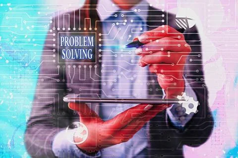 Text sign showing Problem Solving. Conceptual photo having a good capability of 库存照片