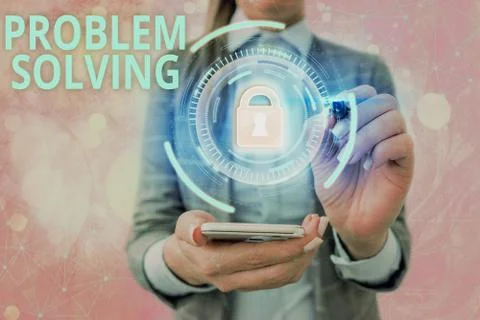 Text sign showing Problem Solving. Conceptual photo process of finding solutions Foto stock