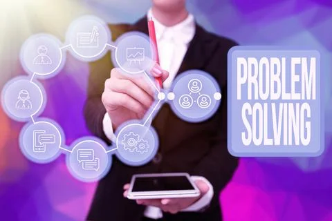 Text sign showing Problem Solving. Business concept to find an answer or means Foto stock