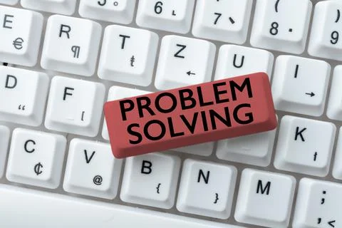 Text sign showing Problem Solving. Business overview to find an answer or means Foto stock