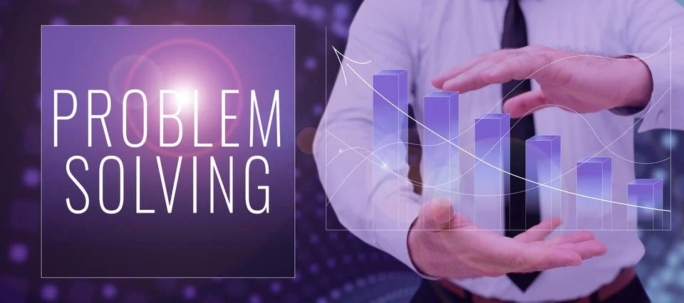 Text sign showing Problem Solving. Concept meaning having a good capability of Stock Photos