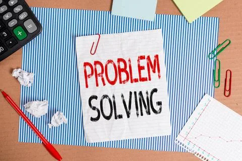 Text sign showing Problem Solving. Conceptual photo process of finding sol... Foto stock