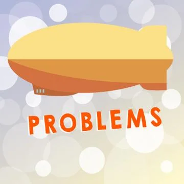 Text sign showing Problems. Conceptual photo matter situation regarded unwelcome Stock Illustration