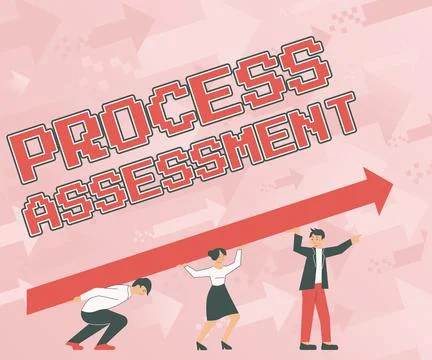 Text sign showing Process Assessment. Word Written on disciplined examination of Stockillustratie