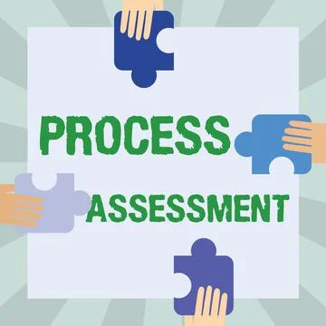 Text sign showing Process Assessment. Business concept disciplined examination Stockillustratie
