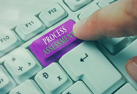Text sign showing Process Assessment. Conceptual photo disciplined examination Stock Photos