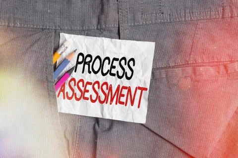 Text sign showing Process Assessment. Conceptual photo disciplined examination Stock Photos