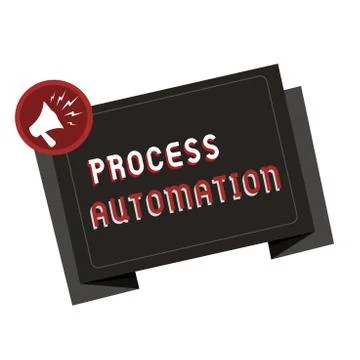 Text sign showing Process Automation. Conceptual photo Transformation Streaml 스톡 일러스트