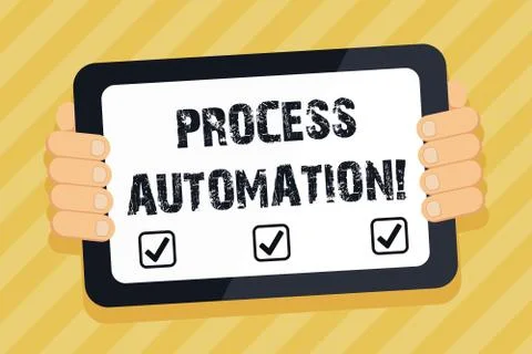 Text sign showing Process Automation. Conceptual photo the use of digital Stock Illustration