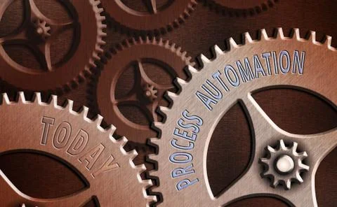 Text sign showing Process Automation. Conceptual photo the use of technology to Stock Illustration