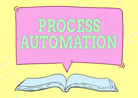 Text sign showing Process Automation. Business approach the use of digital Stock Illustration