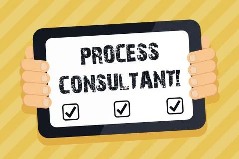 Text sign showing Process Consultant. Conceptual photo someone researching and Stock-Illustration