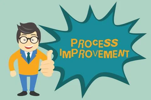 Text sign showing Process Improvement. Conceptual photo Optimization Meet New Illustrazione stock