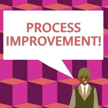 Text sign showing Process Improvement. Conceptual photo ongoing effort to 스톡 일러스트
