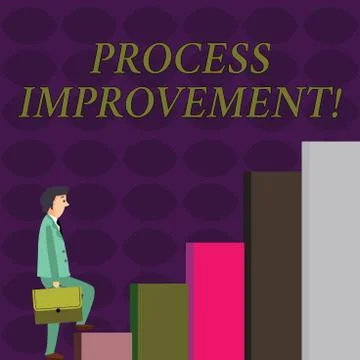 Text sign showing Process Improvement. Conceptual photo ongoing effort to Illustrazione stock