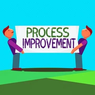 Text sign showing Process Improvement. Conceptual photo task of identifying upon 스톡 일러스트