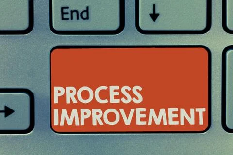 Text sign showing Process Improvement. Conceptual photo Optimization Meet New Foto stock