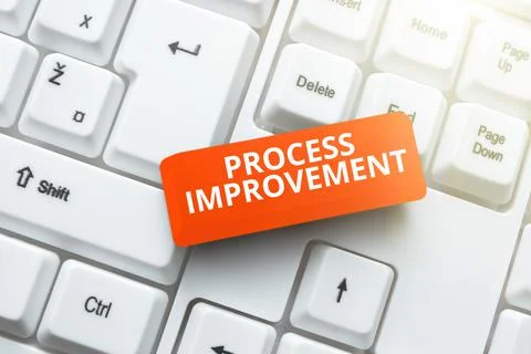 Text sign showing Process Improvement. Internet Concept Optimization Meet New Stock Photos