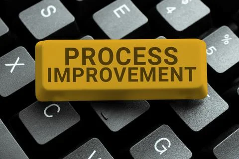 Text sign showing Process Improvement. Word for task of identifying upon Foto stock